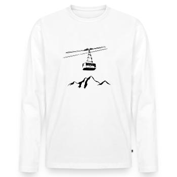 Montagne avec gondole noir - T-shirt manches longues Premium bio Homme - blanc - Devant - Nico (187cm)