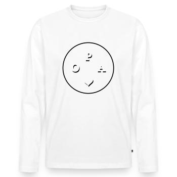 Opa ohne Jahreszahl mit Herz | Farbwechsel - Männer Premium Bio Langarmshirt - Weiß - Vorne - Nico (187cm)