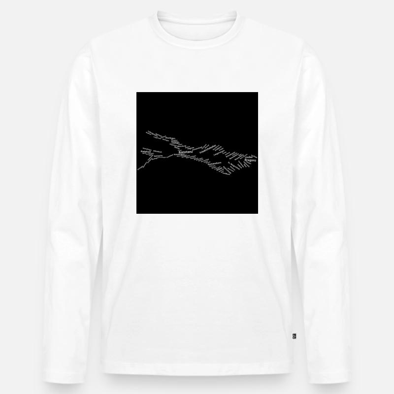 Bodensee | Städtenamen | Schwarz² - Männer Premium Bio Langarmshirt - Weiß