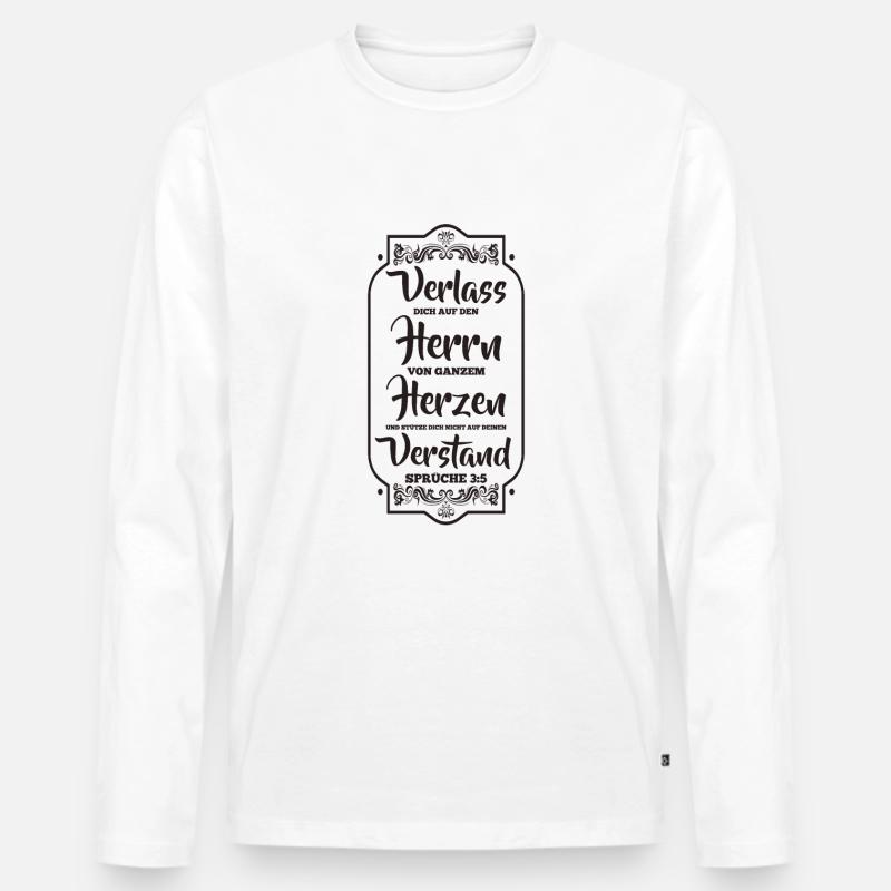 Bibelvers - Männer Premium Bio Langarmshirt - Weiß
