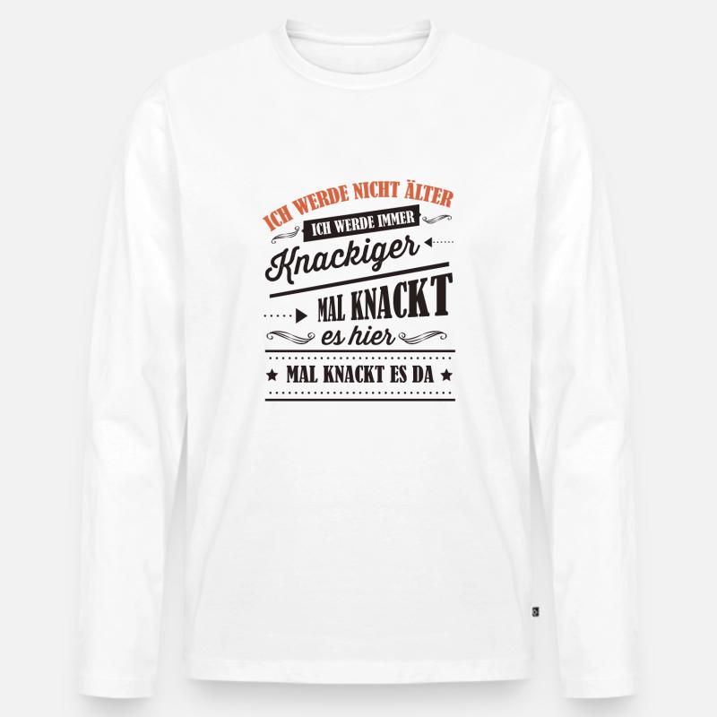 Älter werden - Männer Premium Bio Langarmshirt - Weiß