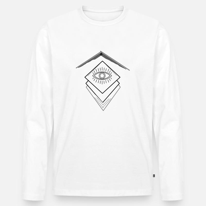 Coole Illuminati Illustration - Männer Premium Bio Langarmshirt - Weiß