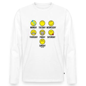 SmileyWorld Different Days, Different Emotions - Men's Premium Organic Long Sleeve Shirt - white - Front - Nico (187cm)
