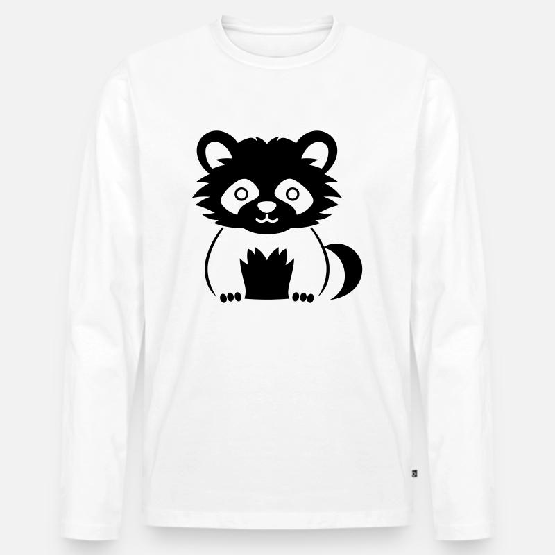 Kleiner Panda - Männer Premium Bio Langarmshirt - Weiß
