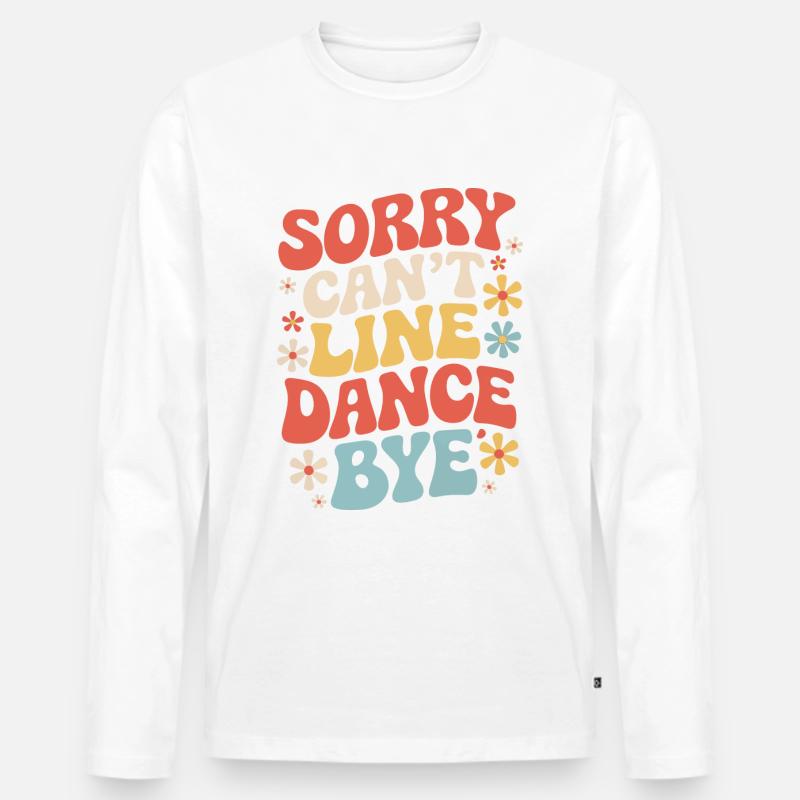 Line Dancing Tanzen Tänzer - Männer Premium Bio Langarmshirt - Weiß