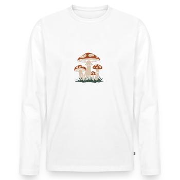 Champignons Champignons Champignon Champignon - T-shirt manches longues Premium bio Homme - blanc - Devant - Nico (187cm)