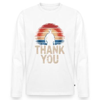 Veteran Military Soldier - Men's Premium Organic Long Sleeve Shirt - white - Front - Nico (187cm)
