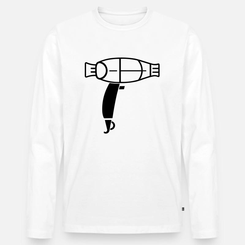 Föhn - Männer Premium Bio Langarmshirt - Weiß