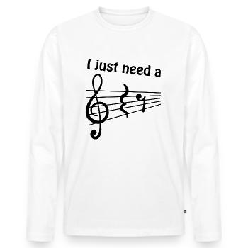 "I Just Need a Break" Sheet Music Musician Music - Men's Premium Organic Long Sleeve Shirt - white - Front - Nico (187cm)