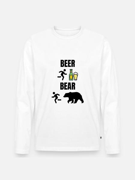 Beer Bear - Men's Premium Organic Long Sleeve Shirt - white