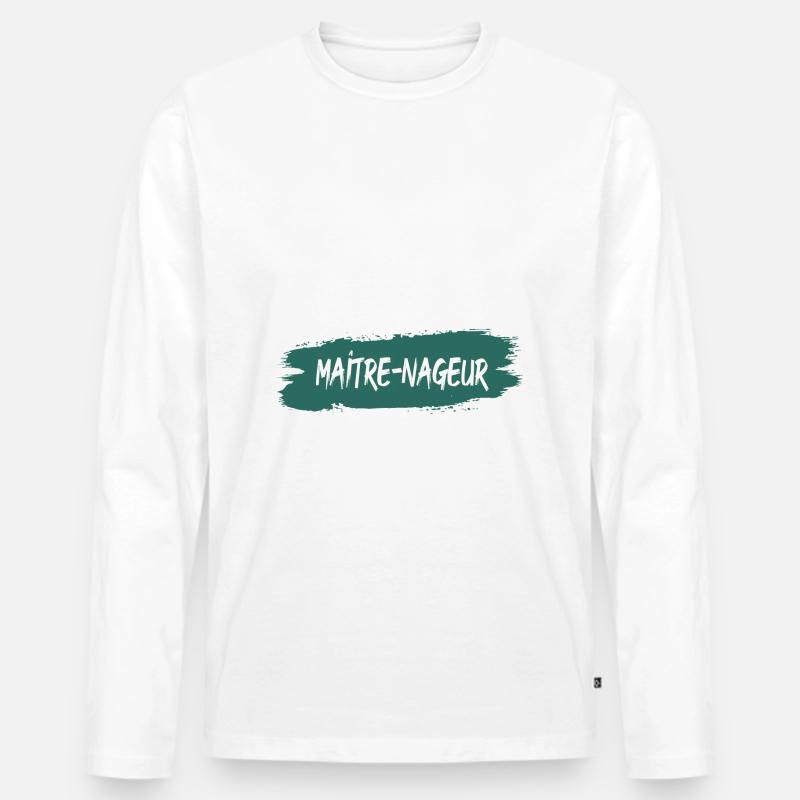 So sieht ein Rettungsschwimmer aus - Männer Premium Bio Langarmshirt - Weiß