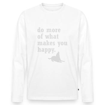 Chien propriétaire de chien cadeau - T-shirt manches longues Premium bio Homme - blanc - Devant - Nico (187cm)
