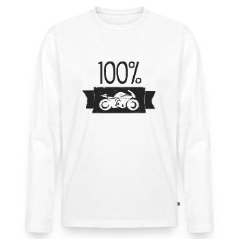 Moto de course hobby gaz - T-shirt manches longues Premium bio Homme - blanc - Devant - Nico (187cm)