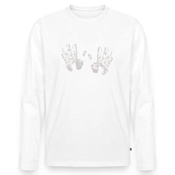 Climb - Men's Premium Organic Long Sleeve Shirt - white - Front - Nico (187cm)