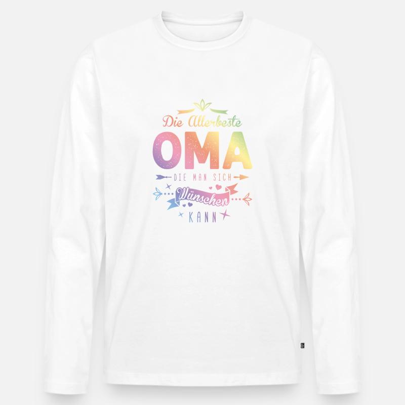 Die Beste Oma Spruch Bunt - Männer Premium Bio Langarmshirt - undefined
