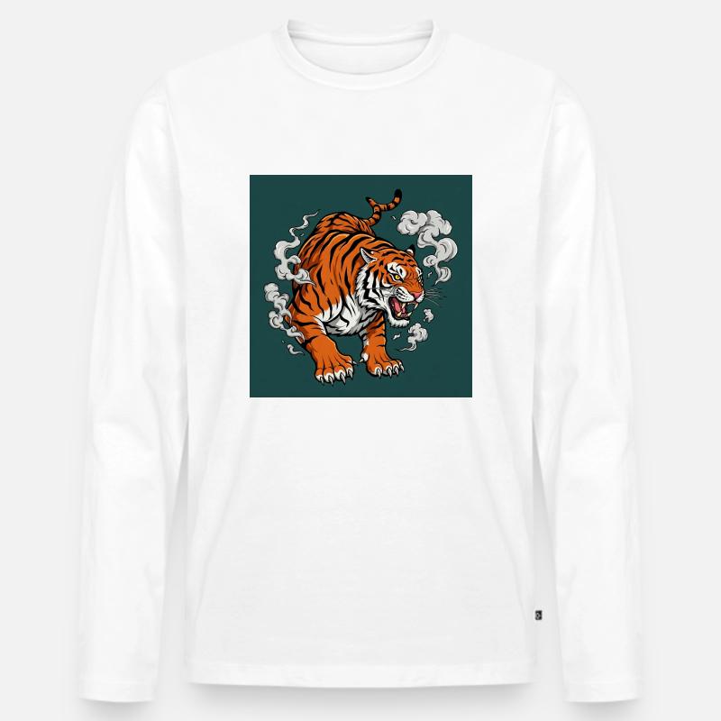 Gefährlicher Tiger - Comic Vibes - Männer Premium Bio Langarmshirt - undefined