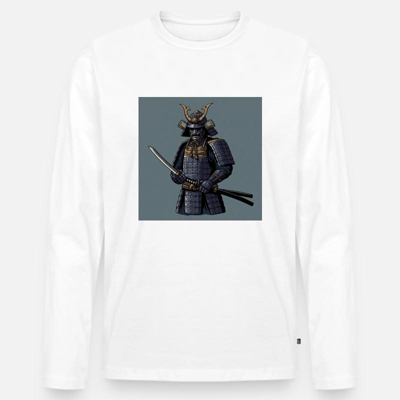 Samurai: Die Seele des Kriegers - Männer Premium Bio Langarmshirt - undefined