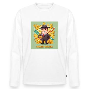 Money Makers: Strategies for Financial Success - Men's Premium Organic Long Sleeve Shirt - white - Front - Nico (187cm)
