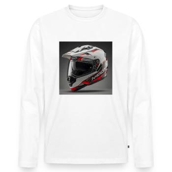 Sporty helmets for motorcycle enthusiasts - Men's Premium Organic Long Sleeve Shirt - white - Front - Nico (187cm)