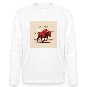 Bull Run - Erfolg, Börse, Reichtum, Geld - Männer Premium Bio Langarmshirt - Weiß - Vorne - Nico (187cm)