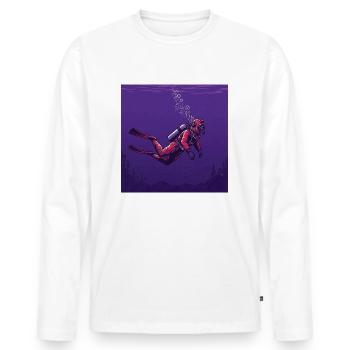 Faszination Tiefsee: Taucher und Geheimnisse - Männer Premium Bio Langarmshirt - Weiß - Vorne - Nico (187cm)