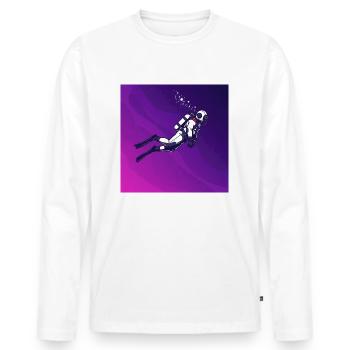 Tiefseetaucher: Expedition in die dunkle Welt - Männer Premium Bio Langarmshirt - Weiß - Vorne - Nico (187cm)