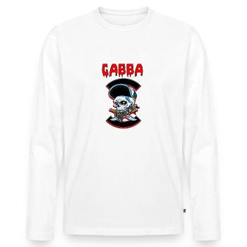 Gabba avec crâne - T-shirt manches longues Premium bio Homme - blanc - Devant - Nico (187cm)
