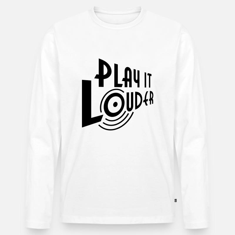 PLAY IT LOUDER - Männer Premium Bio Langarmshirt - Weiß