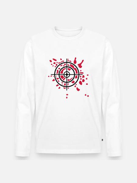 Blood - Men's Premium Organic Long Sleeve Shirt - white