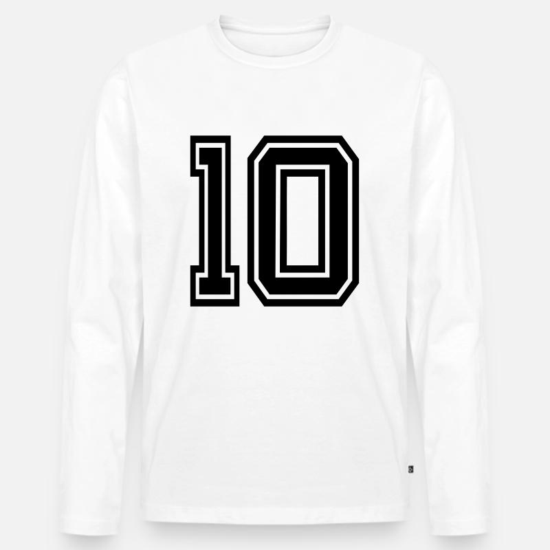 10 - Männer Premium Bio Langarmshirt - Weiß