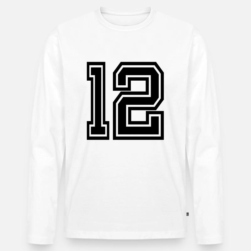 12 - Männer Premium Bio Langarmshirt - Weiß