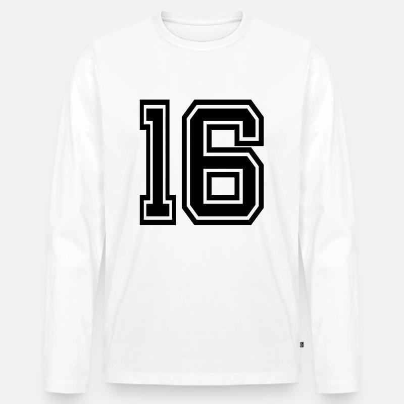 16 - Männer Premium Bio Langarmshirt - Weiß
