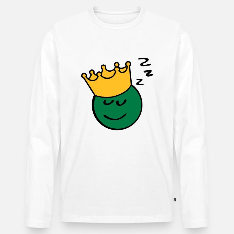 Erbsenkönig sleep - Männer Premium Bio Langarmshirt - Weiß