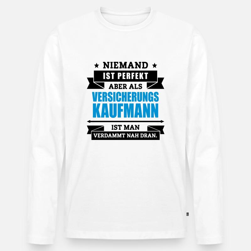 Fun Versicherungskaufmann - Männer Premium Bio Langarmshirt - Weiß