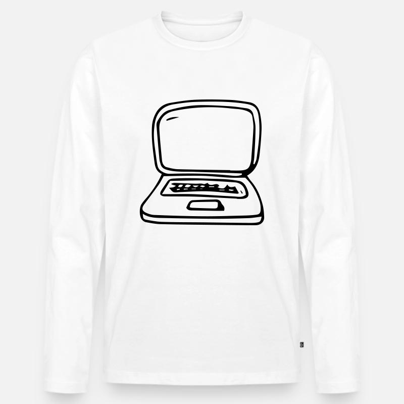 Laptop,Computer,Anzeige,Internet,digital,tragbar - Männer Premium Bio Langarmshirt - Weiß