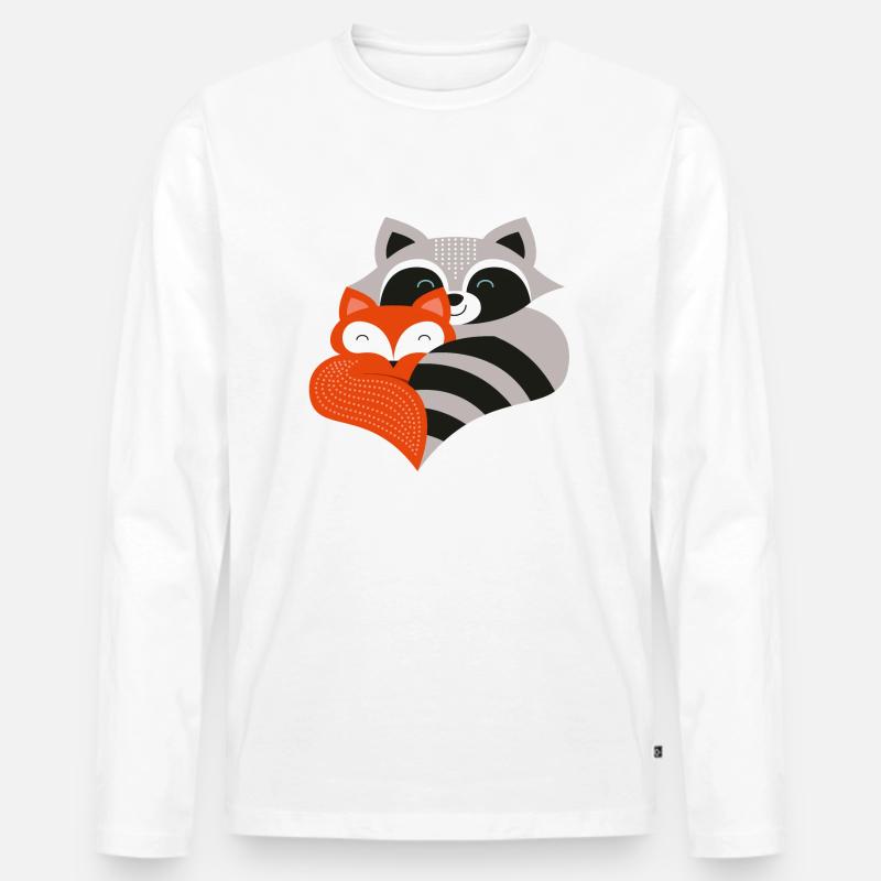 Fuchs & Waschbär - Männer Premium Bio Langarmshirt - Weiß