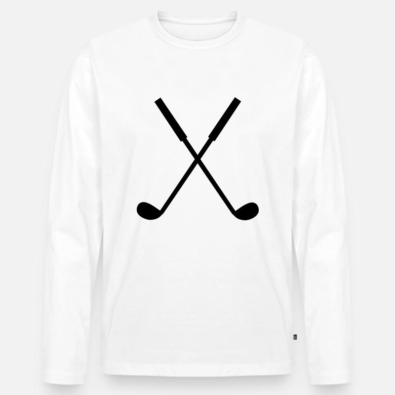 Golfschläger in schwarz - Männer Premium Bio Langarmshirt - Weiß