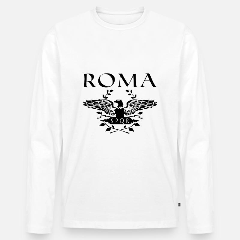 roma - Männer Premium Bio Langarmshirt - Weiß