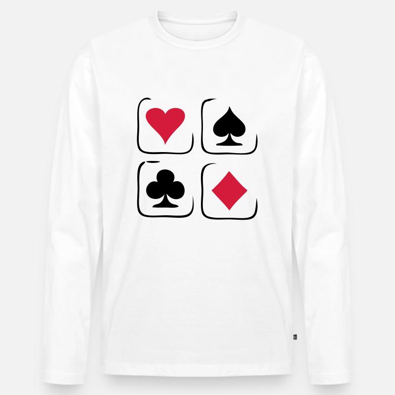 pic_coeur_trefle_carreau1 - Männer Premium Bio Langarmshirt - Weiß