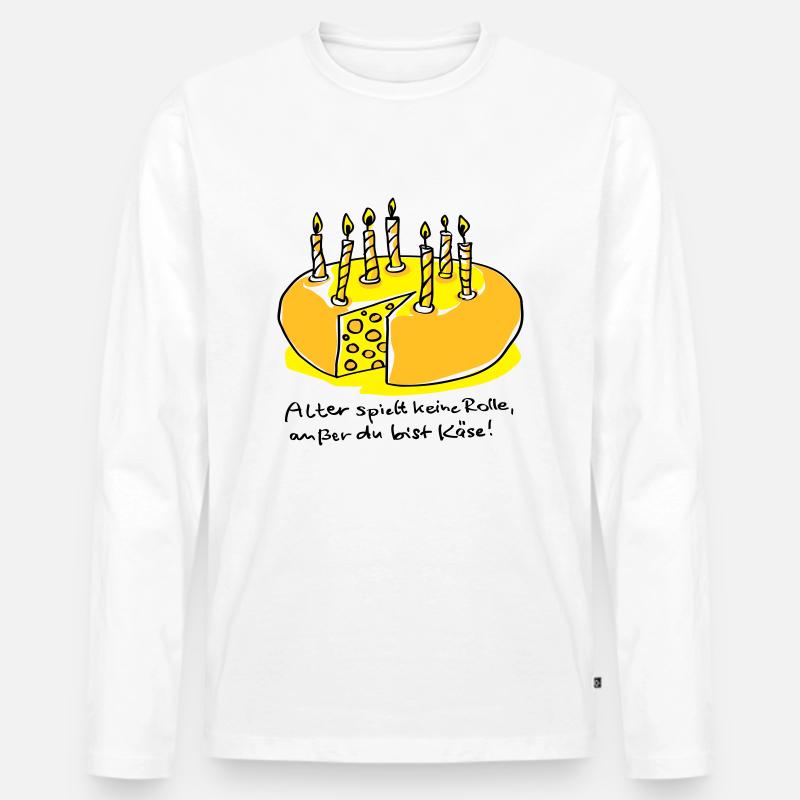 Alter und Käse - Männer Premium Bio Langarmshirt - Weiß