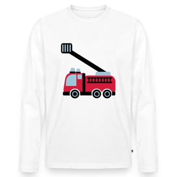 Fire engine - Men's Premium Organic Long Sleeve Shirt - white - Front - Nico (187cm)