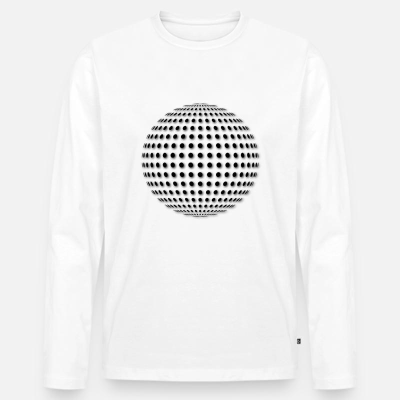 Diskokugel - Männer Premium Bio Langarmshirt - Weiß