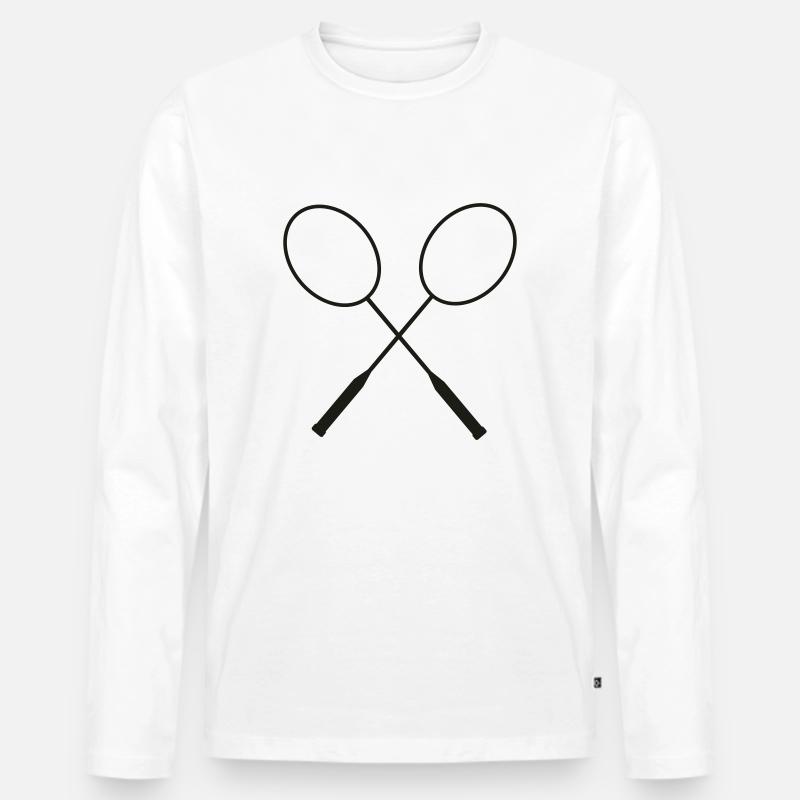 badminton_front - Männer Premium Bio Langarmshirt - Weiß