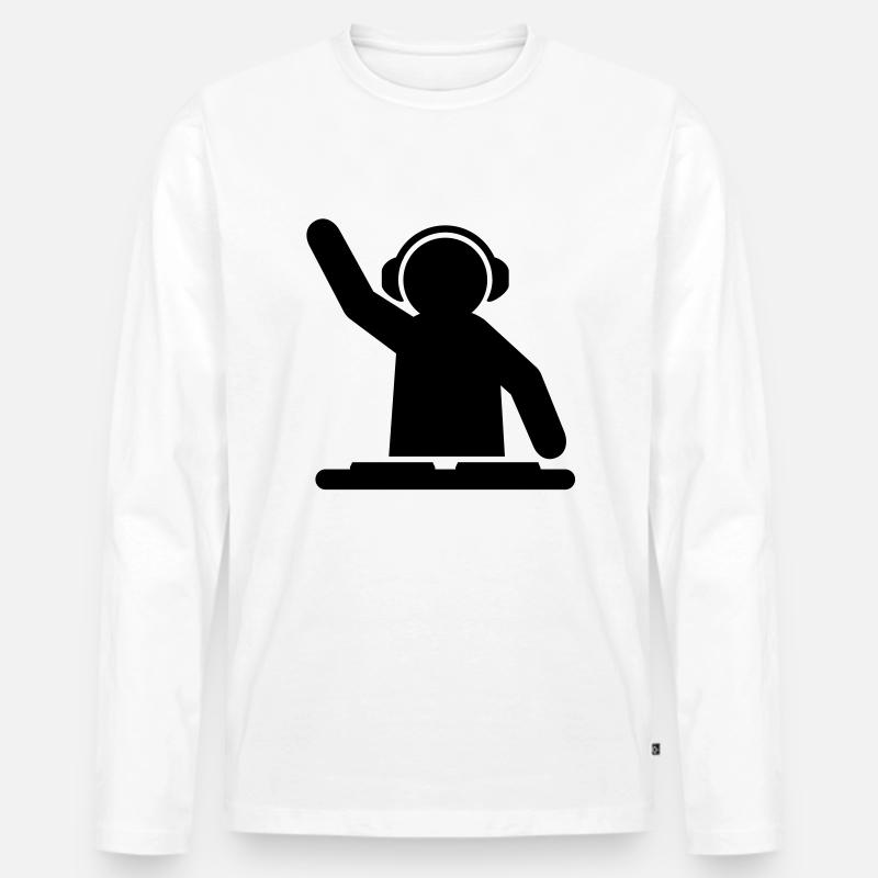 dj_vinyle___f1 - Männer Premium Bio Langarmshirt - Weiß