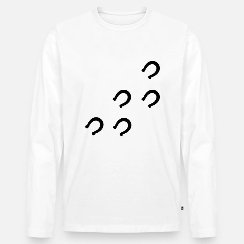Pferd Hufe - Männer Premium Bio Langarmshirt - Weiß