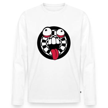 jouer fléchettes club flèche cible fou g - T-shirt manches longues Premium bio Homme - blanc - Devant - Nico (187cm)