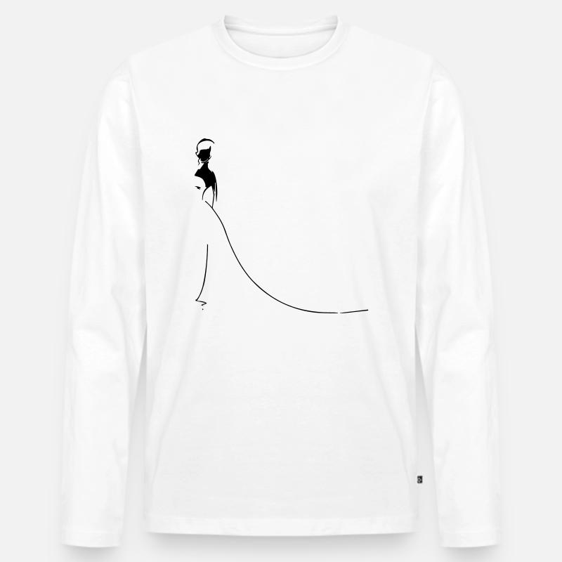Hochzeit, Braut - Männer Premium Bio Langarmshirt - Weiß