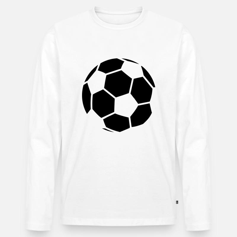 Soccer Pattern - Männer Premium Bio Langarmshirt - Weiß
