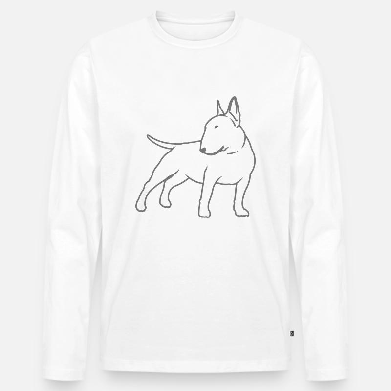 Bullterrier cn_single_1c_4light - Männer Premium Bio Langarmshirt - Weiß
