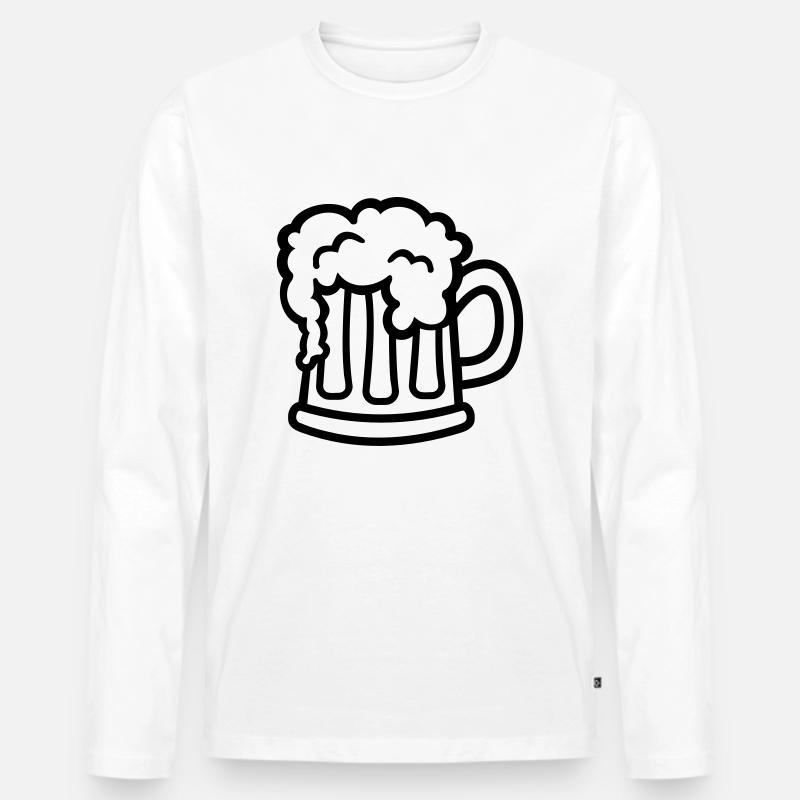 Bier - Männer Premium Bio Langarmshirt - Weiß
